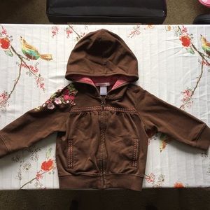 Janie and Jack Embroidered Brown Jacket 12-18 mos